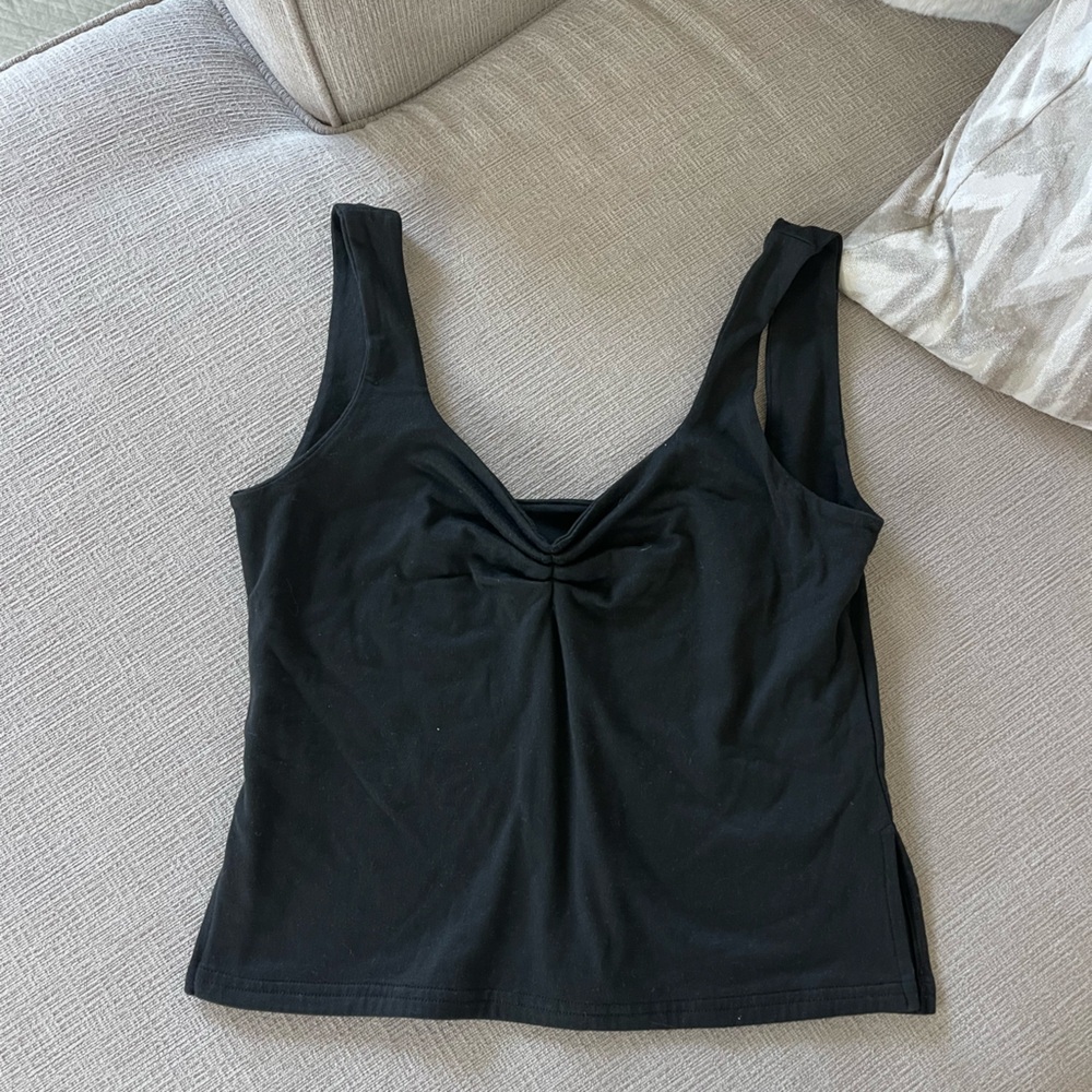 Black Rouch Front Tank Top - Picture 2 of 3